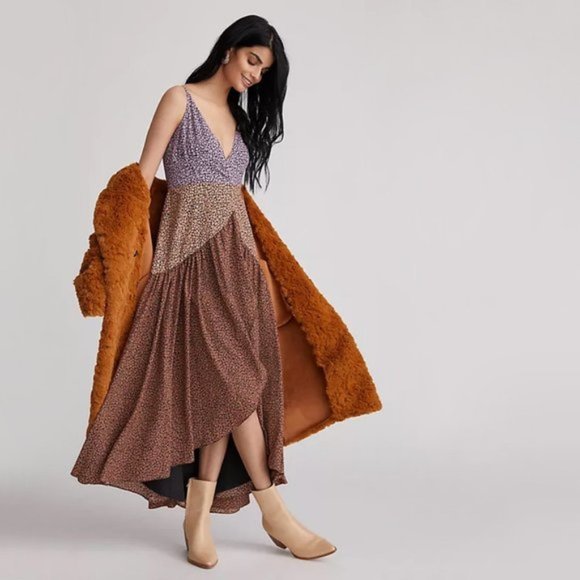 Anthropologie Hutch Elma Contrast Wrap Midi Dress sz Small - Picture 3 of 16